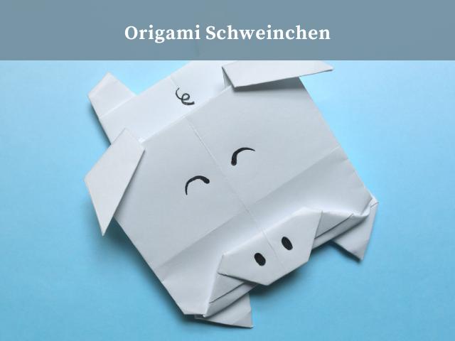 Gefaltete Origami-Schweinchen