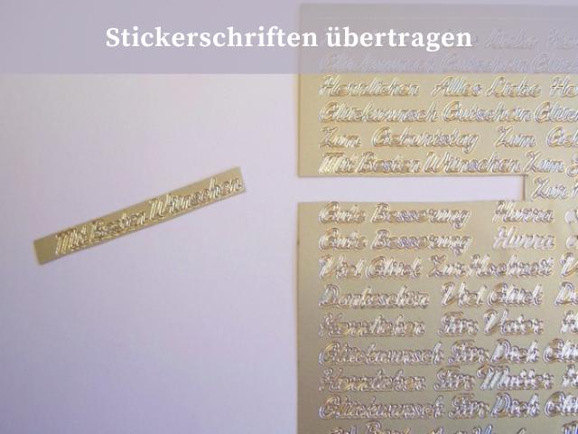 Stickerschriften übertragen - Grundanleitung