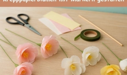 Krepppapierblumen mit Markern gestalten