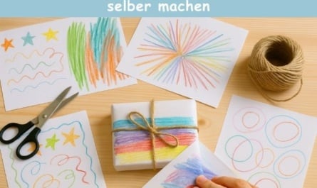 Geschenkpapier aus Kinderzeichnungen selber machen