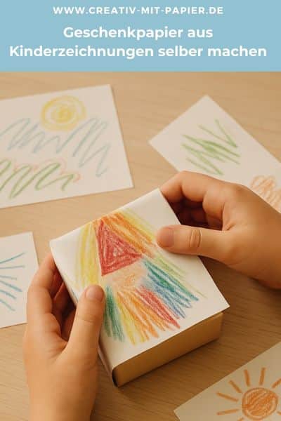 Geschenkpapier aus Kinderzeichnungen selber machen