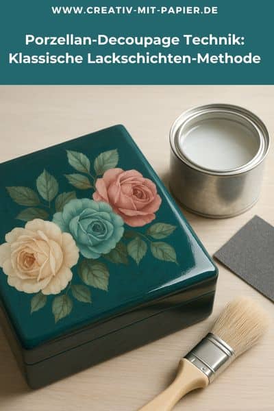 Porzellan-Decoupage Technik: Klassische Lackschichten-Methode