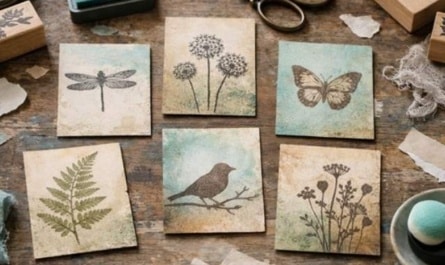 Artist Trading Cards mit Stempeln und Papier gestalten