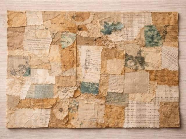 Collage aus Papierresten – kreative Papieroberflächen
