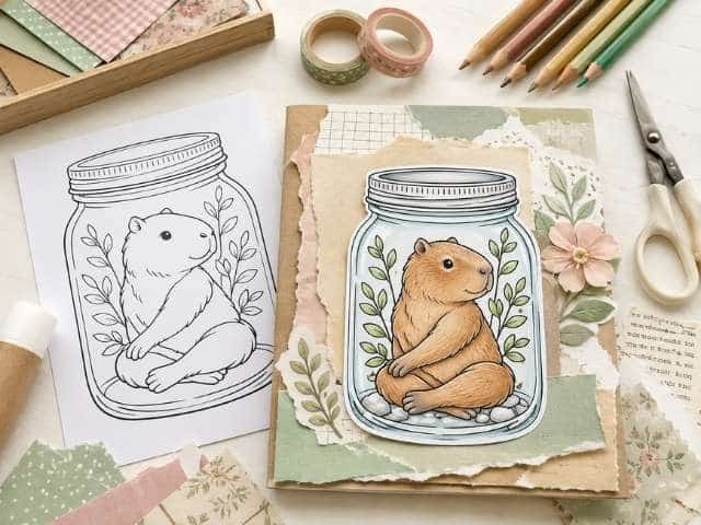 Capybara-Malvorlagen zum Ausmalen und Verbasteln
