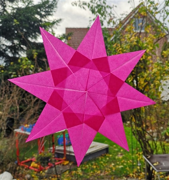 Origamistern aus Transparentpapier